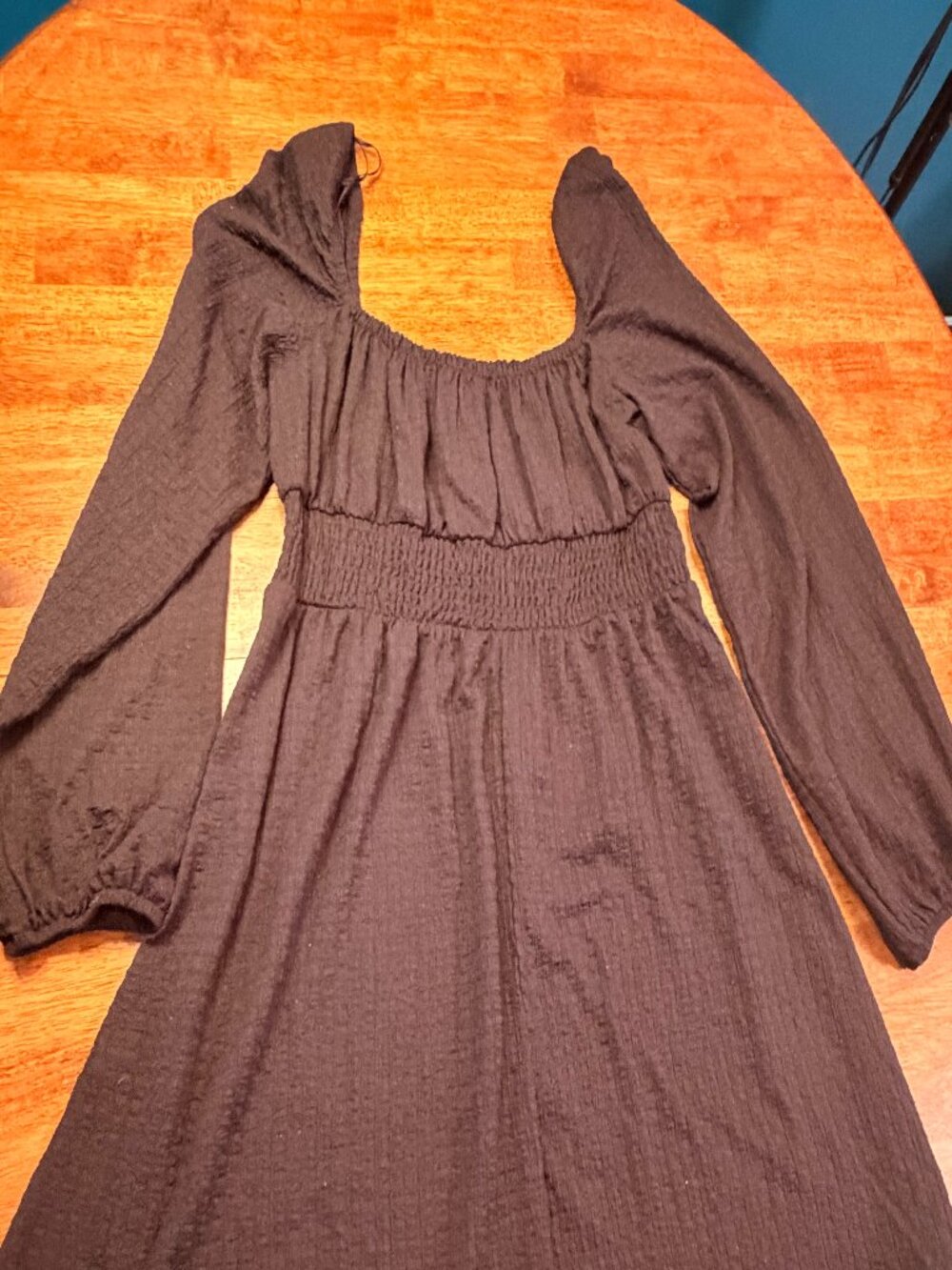 Whimsigoth Short Black Dress Long Sleeved Fit and Flair Large